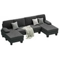 thumbnail image 2 of Homall Modern Corduroy U-shaped Oversized Sectional Sofa, Grey, 2 of 8