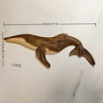 thumbnail image 4 of Wooden Sea Fish Decor Statue Whale Figurine Sculpture Ornament Rustic Decoration Wall Hanging Decoration,C, 4 of 8