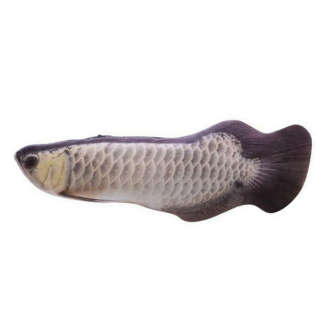 30 CM Cat Toy Simulation Fish Toy Cat Mint USB Charging Silver Arowana