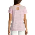 thumbnail image 2 of Hanes Women's Short-Sleeve Peasant Tee with Lace, 2 of 5