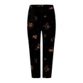 thumbnail image 3 of felwors Multi Floral Print High Waist Capri Leggings for Women Khaki L, 3 of 4