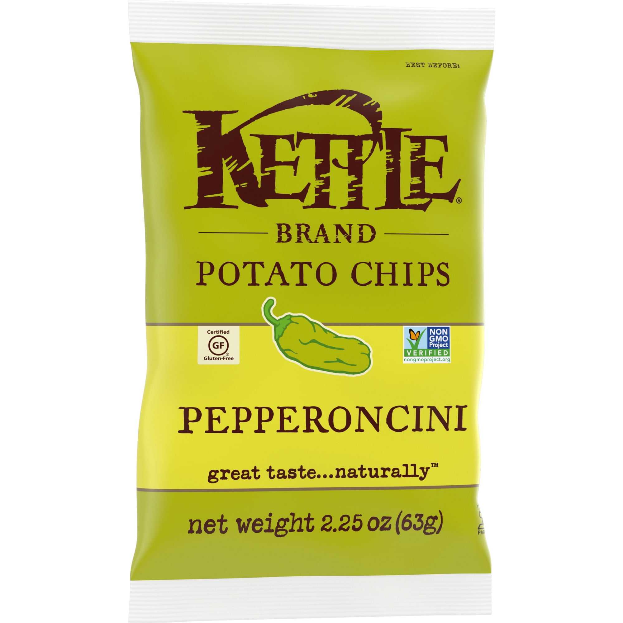 Kettle Brand Potato Chips, Pepperoncini Kettle Chips, 2.25 oz