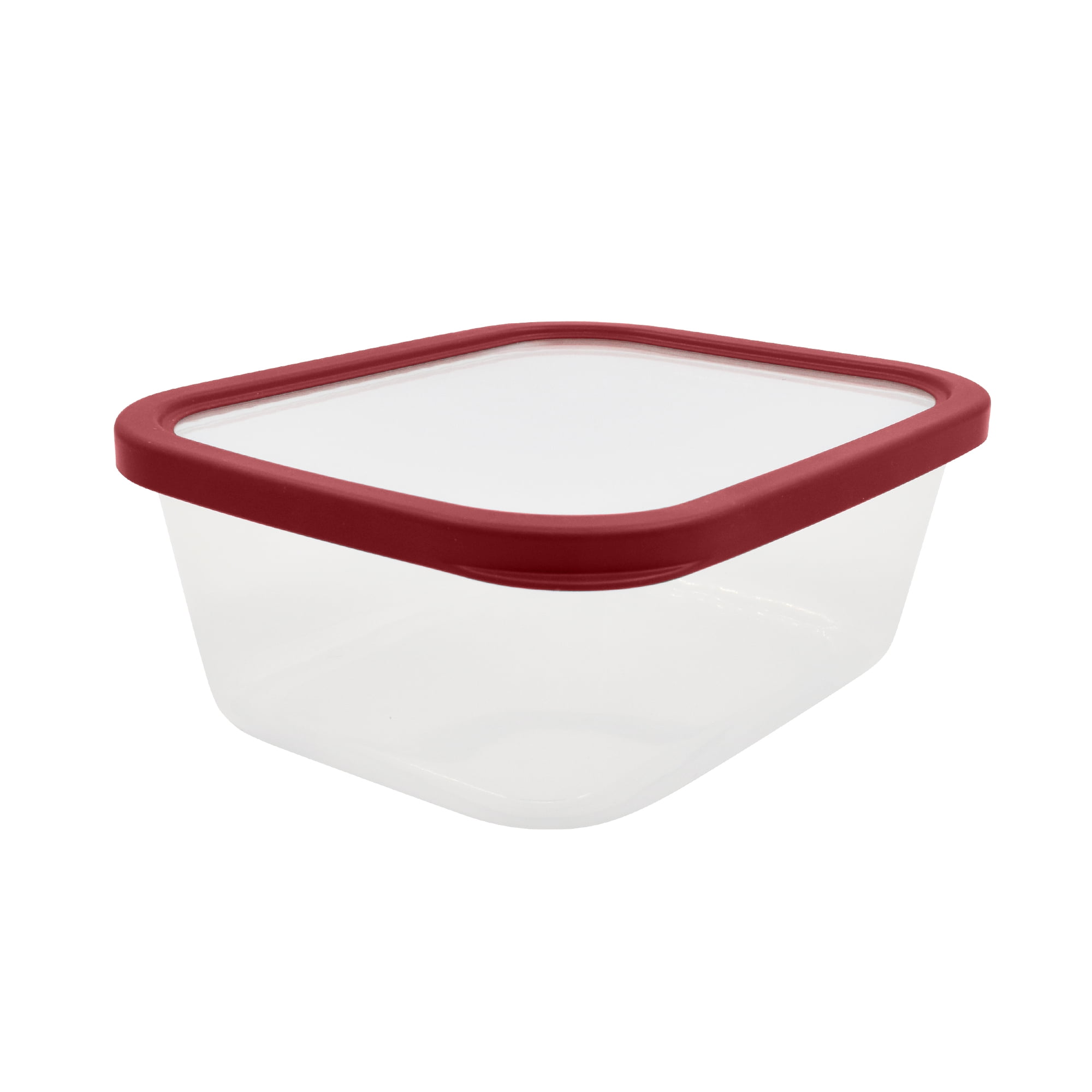 Mainstays Plastic Durable Food Storage Container Set, Red, 6pcs