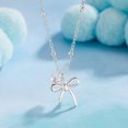 thumbnail image 6 of Silver Necklace for Women, Long Chain Necklace Bow-Knot Pearl Pearl Round Shape Silver Pendant Fashion for Wife Friend, 6 of 6