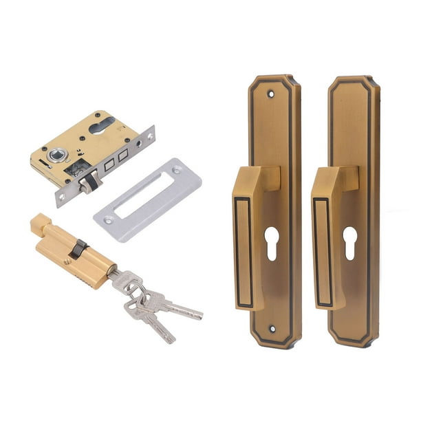 Cerradura de la manija de la puerta del hogar juego de cerradura de la manija de la puerta de aleación de aluminio Negro a prueba de ladrones Pintura exterior interior de ANGGREK Otros