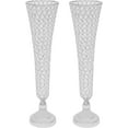thumbnail image 4 of 2 Pieces Crystal Trumpet Flower Vase 20 inch Tall Flower Vase Trumpet Flower Stand Silver Crystal Beaded Trumpet Vase Crystal Flower Stand Wedding Centerpieces Vase Crystal Floral Stand, 4 of 9