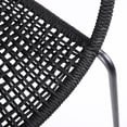 thumbnail image 5 of Armen Living Sydney and Snack 3 Piece Outdoor Patio 36" Dining Set in Black Eucalyptus Wood and Black Rope, 5 of 7