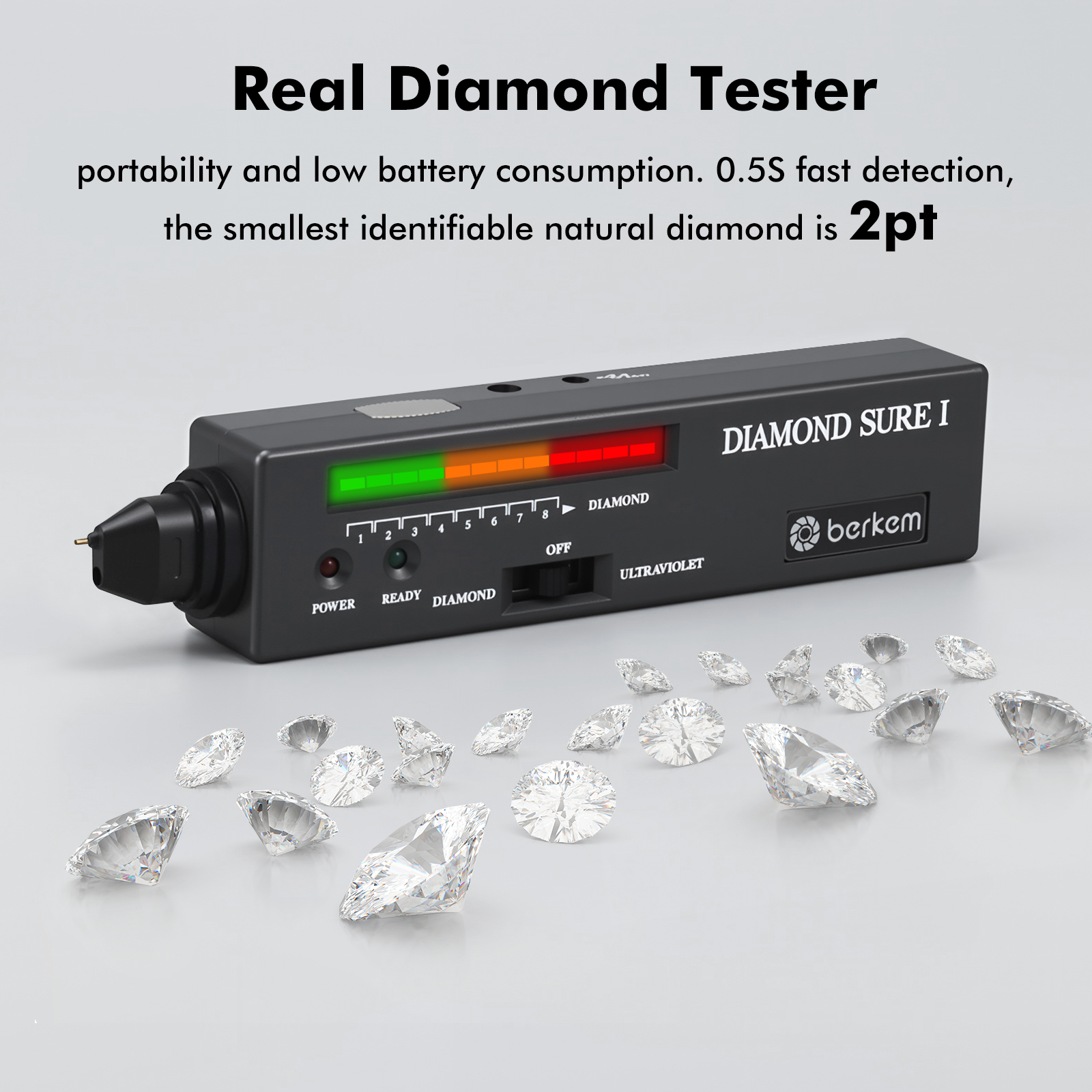 Diamond Tester Pen, Professional Diamond Tester Pen Jeweler Tool for Novice and Expert (Non-Rechargeable)