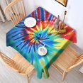 thumbnail image 2 of Colorful Rainbow Tie Dye Spiral Pattern Square Tablecloth,Waterproof Square Table Cover,Wipeable Spillproof Washable Table Cover for Home Kitchen Party Decor 42"X42"(107x107cm), 2 of 6