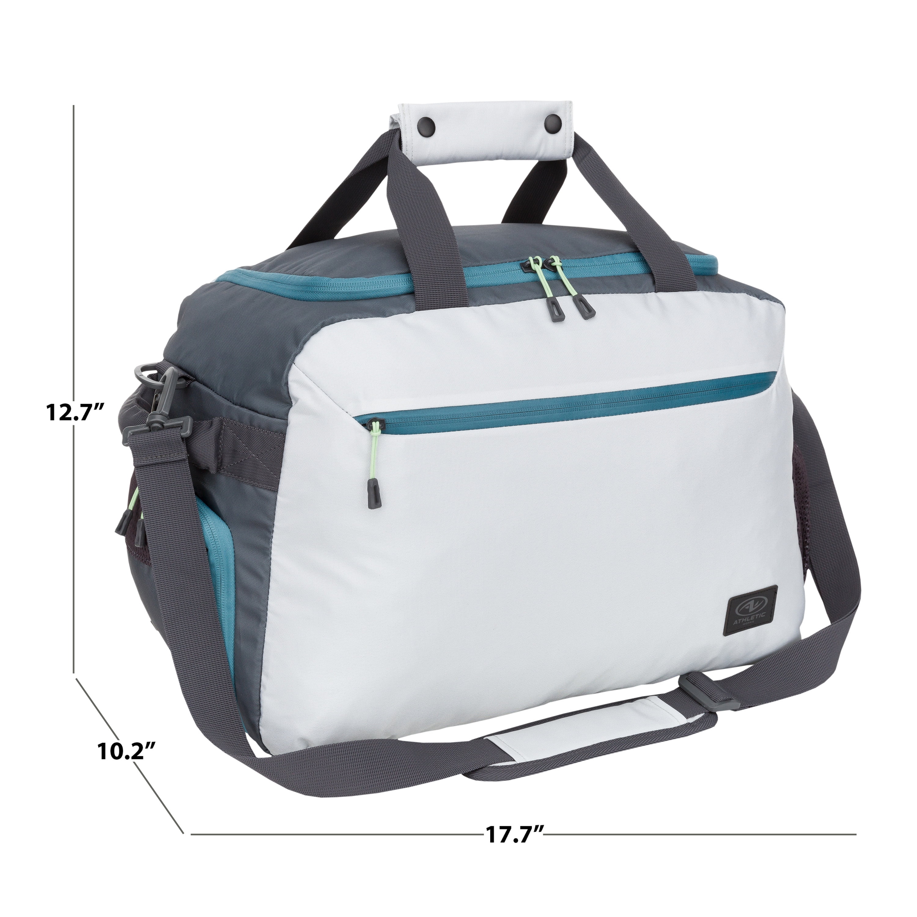 Athletic Works Urban Duffle Bag for Adults, Easy Care Sports Bag, Foggy Dew Gray