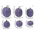 thumbnail image 3 of 7PCS Artificial Pumpkins, Assorted Sizes Purple Faux Pumpkins Set, Fall Harvest Foam Pumpkins for Crafts, Halloween Decorations, Thanksgiving Table Centerpiece, Autumn Mantel & Home Décor, 3 of 6
