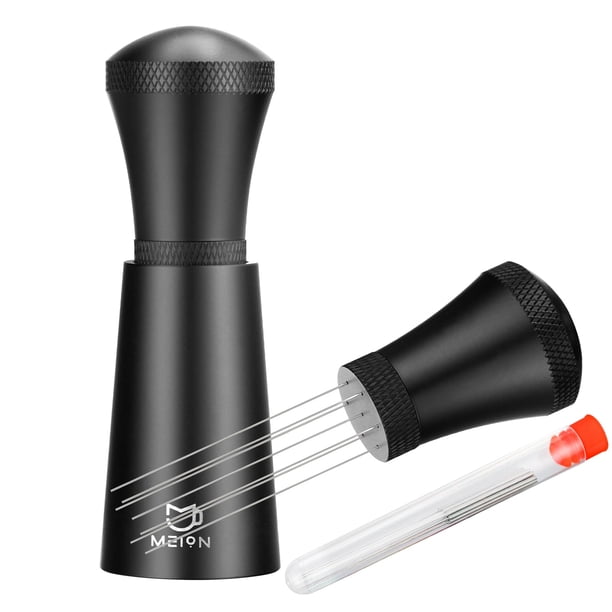 Herramienta de distribución de café espresso MEION WDT, 7 agujas con soporte