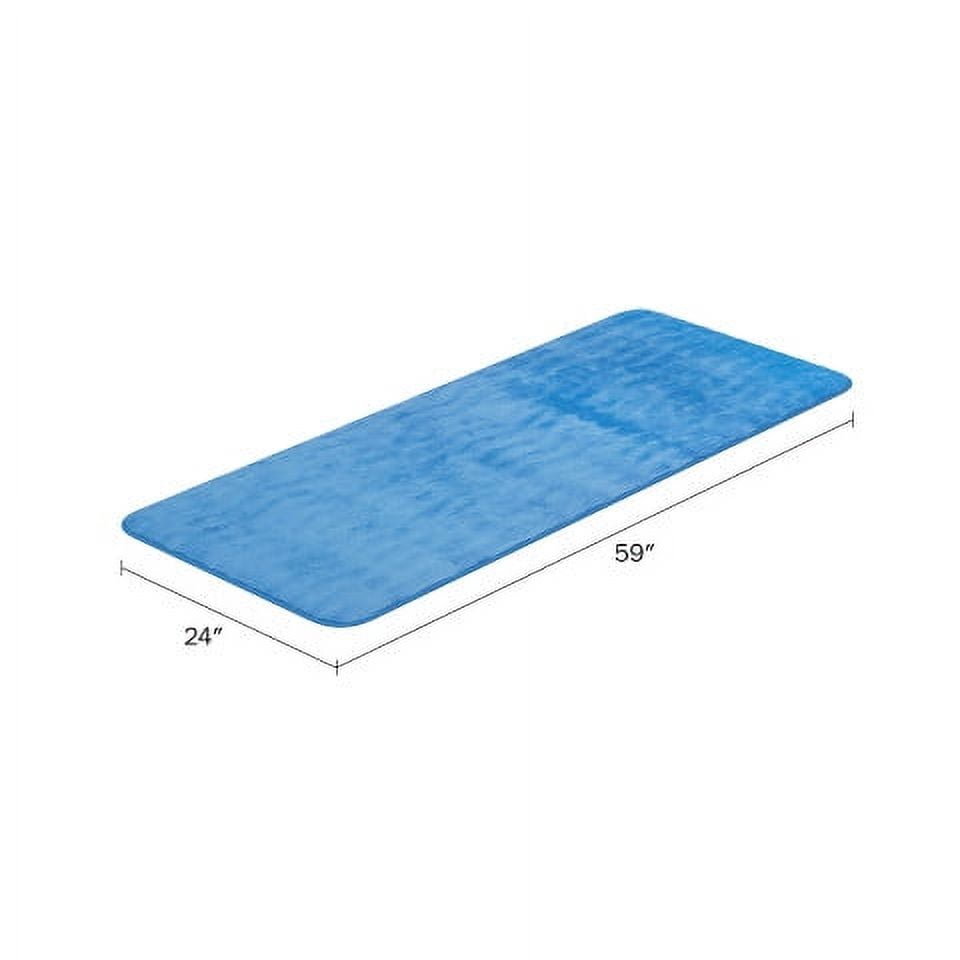 Somerset Home Microfiber Memory Foam Bathroom Mat, Oversized Padded Nonslip Accent Rug, Blue