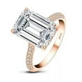 thumbnail image 4 of K-KED 6ct Emerald Cut Engagement Rings for Women Sterling Silver with Cubic Zirconia, 4 of 9