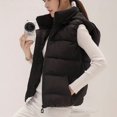 thumbnail image 4 of Mujer Chaleco Abrigos Otoño/Invierno Algodón Con Capucha Cremallera Bolsillo Color Sólido Venta Gruesa Mujer Top Dropshipping GGFSMJWT001, 4 of 5