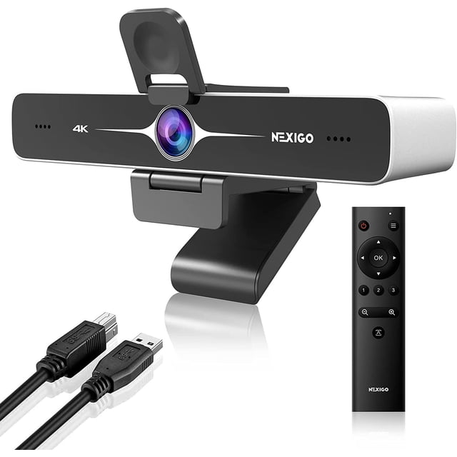 N680E 1080P Webcam with Ring Light, Privacy Cover and Dual Microphone, Advanced Auto-, Adjustable Brightness, Streaming Web Camera for Zoom Skype Facetime, PC Laptop Desktop