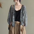 thumbnail image 2 of GEWSEY Women's Lace Embroidery Cardigan Boho Cropped Batwing Sleeve Open Front Oversized Bolero Shrugs (Grey, One Size), 2 of 5
