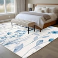 thumbnail image 4 of Area Rug for Living Room, Blue Spring Floral Non-Slip Indoor Large Carpet for Bedroom/Dining Room, Summer Flowers Botanical Elegant Washable Low-Profile Rectangle Floor Runner Rugs - 5 x 7 Ft, 4 of 8