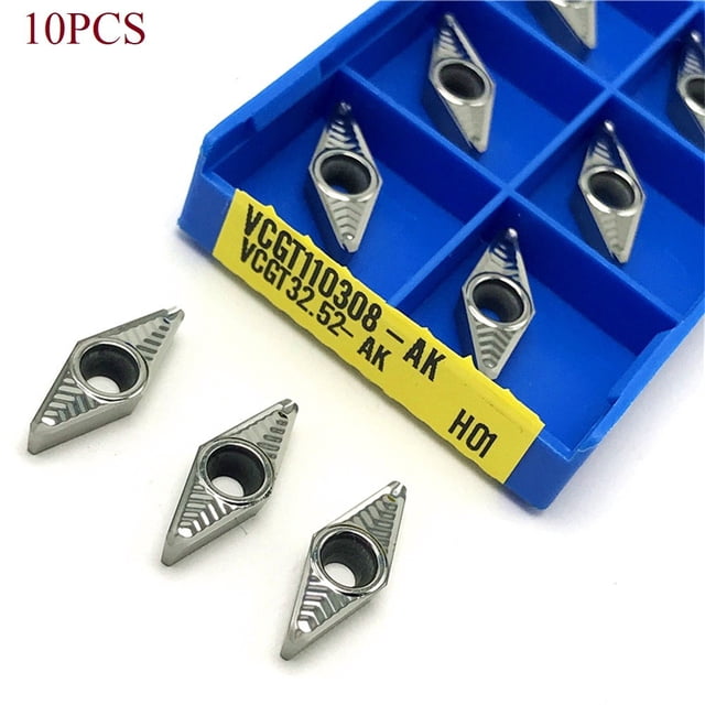 Inserts en Aluminium 10 Pcs 10* Inserts de Rotation Cnc en Aluminium Vcgt110308-Ak H01