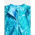 thumbnail image 2 of Wonder Nation Baby and Toddler Girls Zip Rash Guard Swimsuit with Long Sleeves, Sizes 12M-5T, 2 of 3