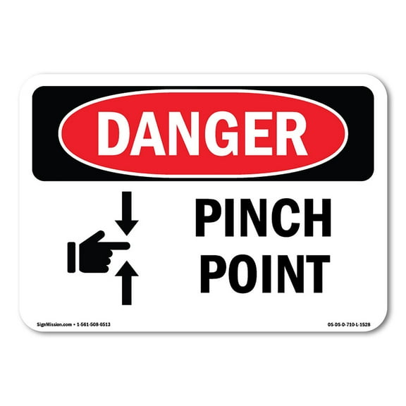 OSHA Danger Sign - Pinch Point | Decal | Protect Your Business, Construction Site, Warehouse & Shop Area |  Made in The USA