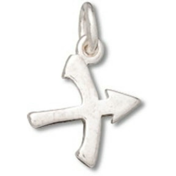 Sterling Silver 16" .8mm Box Chain Small Sagittarius Zodiac Horoscope Symbol Pendant Necklace