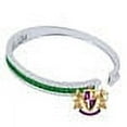 thumbnail image 3 of 6.75CT Emerald Green Princess & Round Cut Diamond Real Genuine Sterling Silver Luxury Bangle Bracelet 14K White Gold Over, 3 of 6