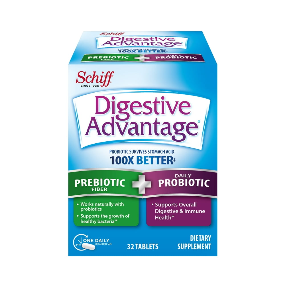 Digestive Advantage Prebiotic Plus Capsules Survives Better than 50 Billion 32 Tablets
