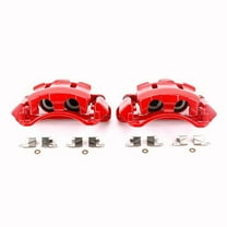 Power Stop Front Pair of Red Powder Coated Calipers S4790