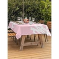 thumbnail image 4 of Rectangle Outdoor Tablecloth With Umbrella Hole And Zipper– Nautical Coastal Waterproof Patio Table Cover for Party, Picnic, Backyard, 60"x120" , Ocean Coral Print Pink White, 4 of 8