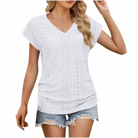 Mittory Womens Tops Cap Sleeve V Neck T Shirts for Women Casual Loose Basic Tee Summer Shirts Trendy Clothes