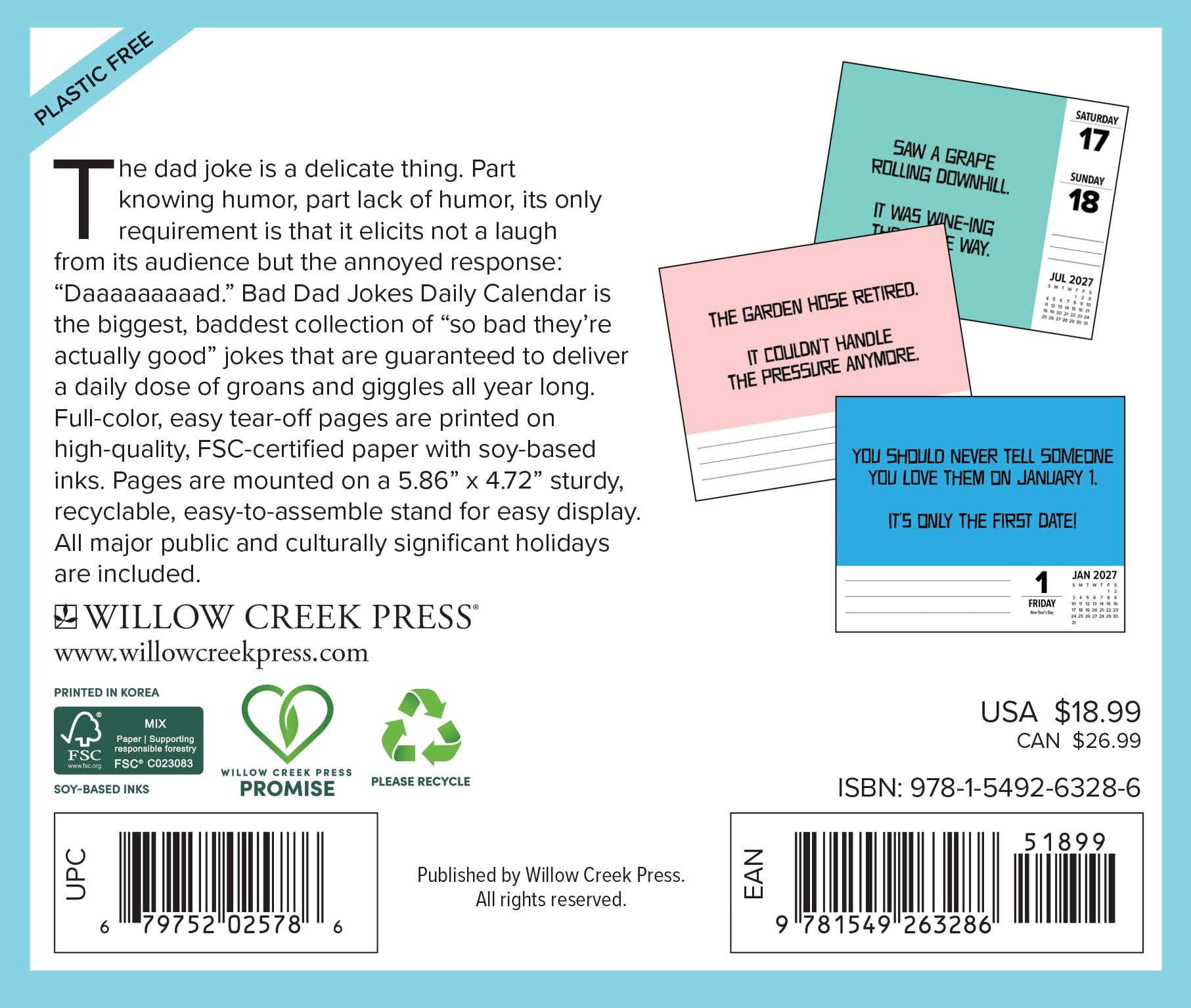 Willow Creek Press, Bad Dad Jokes 2027 Box Calendar