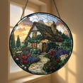 thumbnail image 4 of Country Cottage Window Hanging, Stained Glass Style Home Decor, 4 of 4