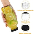 thumbnail image 3 of NANAHuang 16oz Juice Bottles, Clear Glass Jars with Lids, Reusable Square Beverages Drinking Jars with Tamper-proof Black Caps for Travel Milk Water Tea Kombucha Smoothie Boba(6 Pack), 3 of 7