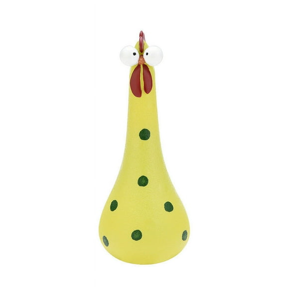 Chicken Statue Silly Chicken Decor Resin Statue Ornaments with Long Neck Handmade Unique Ornament for Home Garden Backyard Decoration 7.7"H