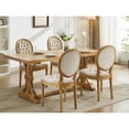 thumbnail image 3 of Beige velvet dining chair set with nailhead trim and steel spring for warm dining atmosphere, 3 of 7