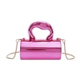 thumbnail image 2 of ROLKFUK Womens Metallic Pink Heart Shape Mini Shoulder Bag Crossbody Purse Lightweight Faux Leather Handbag with Zipper Pocket, 2 of 6