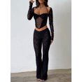 thumbnail image 6 of GXFC Women Lace Tank Tops Tie-Up Halter Neck Vest Sleeveless Irregular Hem Backless Vests with Long Sleeve Shrugs Tops Streetwear for Bar Clubwear, 6 of 9