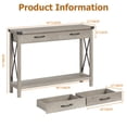 thumbnail image 2 of Towallmark Console Table with 2 Drawers, Rustic Hallway Table with Storage Shelves, Narrow Sofa Entryway Table for Living Room, Grey, 2 of 8
