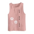 thumbnail image 1 of Birdeem Tank Top for Women Womens Printing Color Tank Top with Round Neck Faux Cotton and Linen Button Design and A Sense of Top with Round Neck Tank Tops, 1 of 12