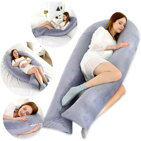 Pregnancy Pillow(2 Sideds)-U Shaped Maternity Body Pillow with Cooling Cover