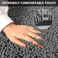 thumbnail image 3 of TickJOY Chenille Bathroom Rug 26"x17" - Non-Slip Machine Washable Bath Mat, Plush Shaggy Bath Rugs for Bathroom Floor, Absorbent Toilet Rug, Soft Grey Bathroom Decor (Grey), 3 of 7