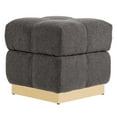 thumbnail image 4 of Furniture of America Vena Modern 18" Boucle Fabric Square Storage Stool, Charcoal, 4 of 13