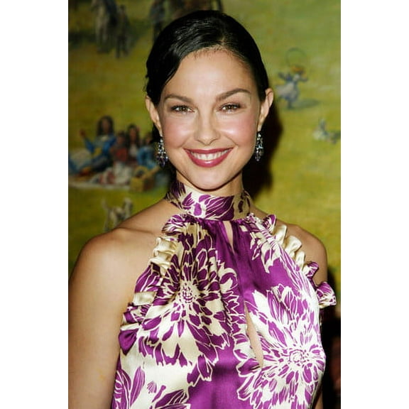 Ashley Judd 24x36 Poster Smiling Candid in Purple Dress
