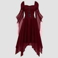 thumbnail image 2 of Dresses For Women Plus Size Fashion Gothic Vintage Midi Dress Croset Long Flare Sleeve Irregular Length Dress Short Sleeve Chiffon Dress Party Dress, 2 of 6