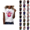 thumbnail image 1 of T-shirts pour Femmes de la Saint-Valentin 2026 Mode Manches Courtes Col Rond avec Cœur Graphique, 1 of 4