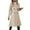Beige, variant on Fall Winter Womens Long Double Breasted Coats Lapel Collar Pea Coat Slim Fit Jackets Trench Coat Outwear