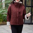 thumbnail image 1 of UPPADA Quilted Puffer Jacket for Womens Oversized Cropped Puffy Quilted Winter Jackets Coat with Pockets Ladies Fall Jackets,Floral Puffer Jacket Red,M, 1 of 7