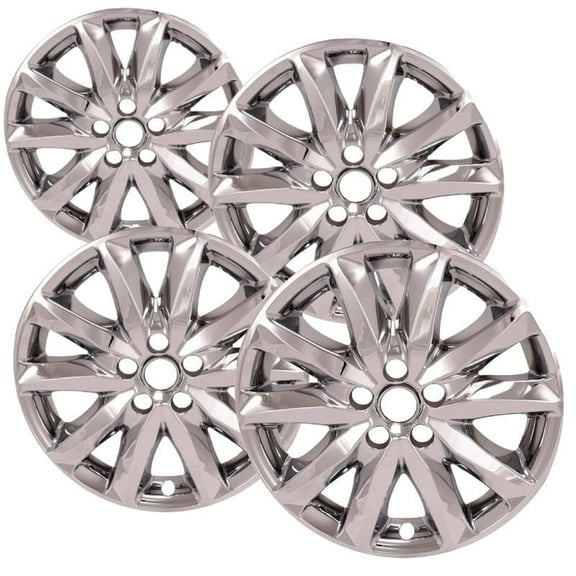 Set of 4 18 inch Chrome ABS Wheel Skins Compatible with 2017 - 2018 Mazda 3 Grand Touring; 2017 - 2018 Mazda 3 Touring Impostors for 9965087590 Wheel Series