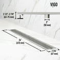 thumbnail image 4 of VIGO Elan 24 in. Linear Shower Drain in Brushed Nickel, 4 of 10